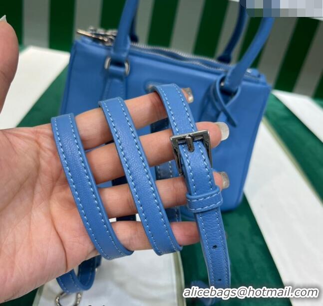 Low Price Prada Galleria Nappa Leather Mini Bag 1BA906 Blue 2023