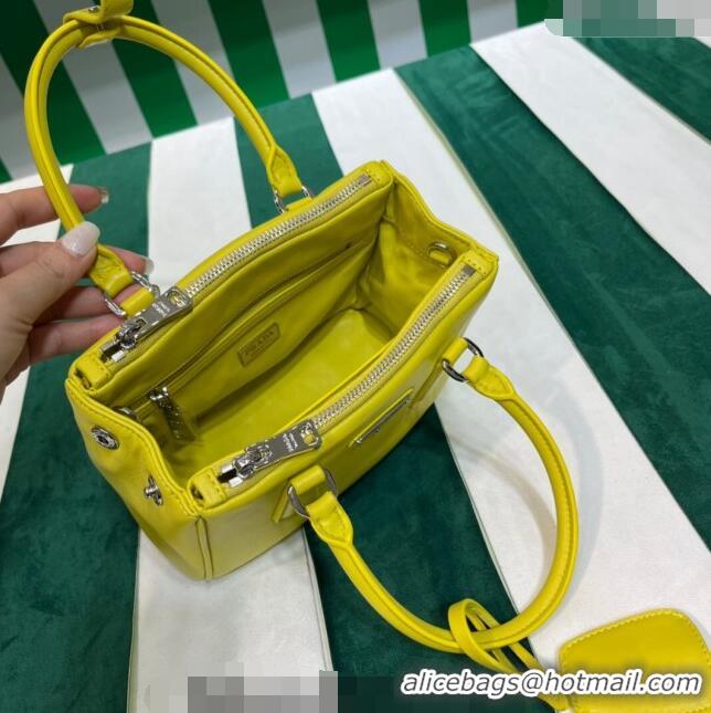 Original Cheap Prada Galleria Nappa Leather Mini Bag 1BA906 Yellow 2023