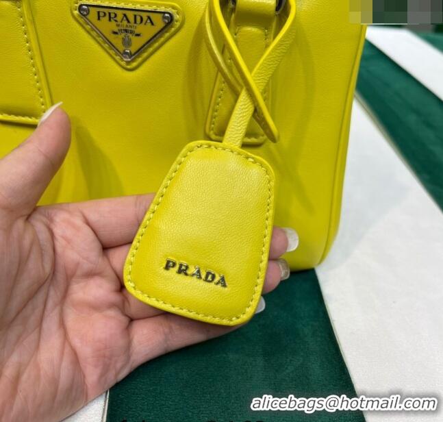 Original Cheap Prada Galleria Nappa Leather Mini Bag 1BA906 Yellow 2023