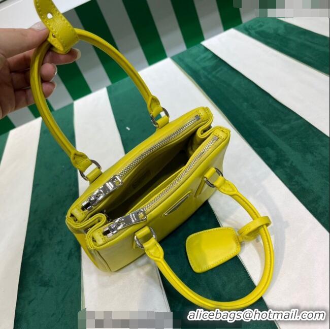 Original Cheap Prada Galleria Nappa Leather Mini Bag 1BA906 Yellow 2023