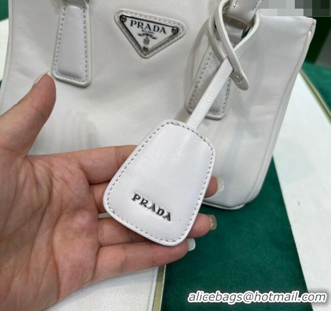 Classic Discount Prada Galleria Nappa Leather Mini Bag 1BA906 White 2023