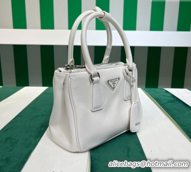 Classic Discount Prada Galleria Nappa Leather Mini Bag 1BA906 White 2023