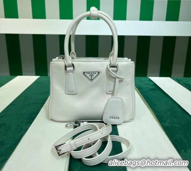 Classic Discount Prada Galleria Nappa Leather Mini Bag 1BA906 White 2023