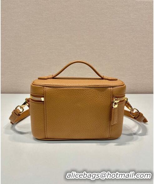 Modern Cheap Prada Leather Mini Bag 1BH202 Brown 2023