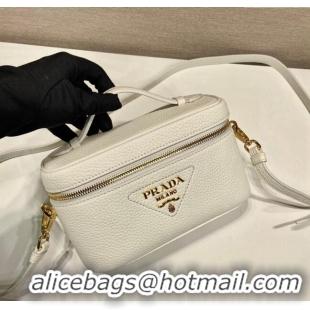 Top Quality Prada Leather Mini Bag 1BH202 White 2023