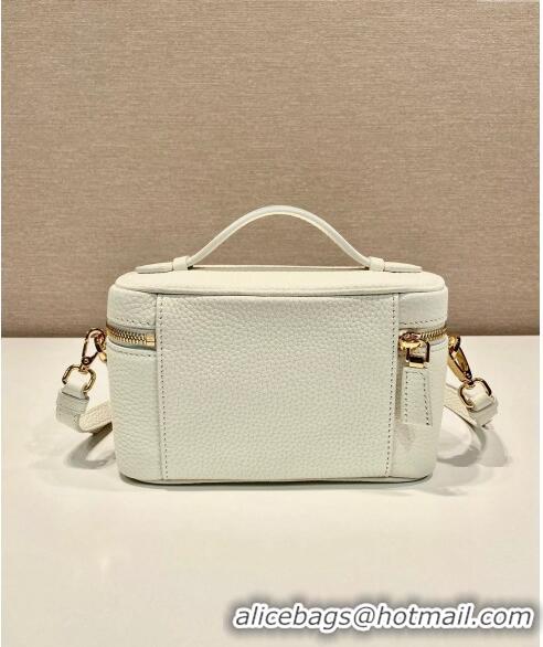 Top Quality Prada Leather Mini Bag 1BH202 White 2023