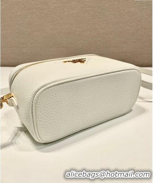 Top Quality Prada Leather Mini Bag 1BH202 White 2023