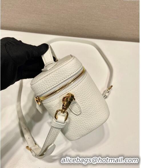 Top Quality Prada Leather Mini Bag 1BH202 White 2023