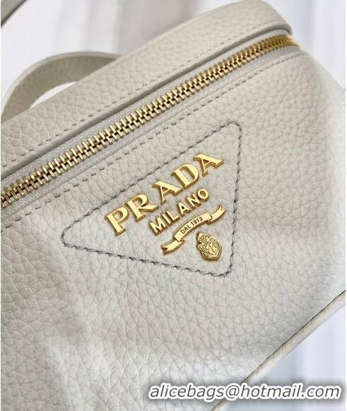 Top Quality Prada Leather Mini Bag 1BH202 White 2023