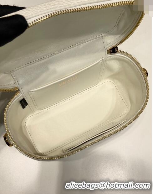 Top Quality Prada Leather Mini Bag 1BH202 White 2023