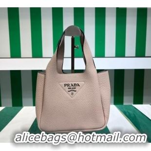 New Stylish Prada Leather Mini Top Handle Bag 1BA349 Nude Pink 2023