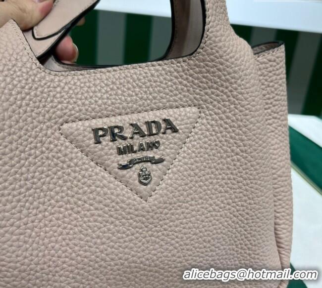 New Stylish Prada Leather Mini Top Handle Bag 1BA349 Nude Pink 2023