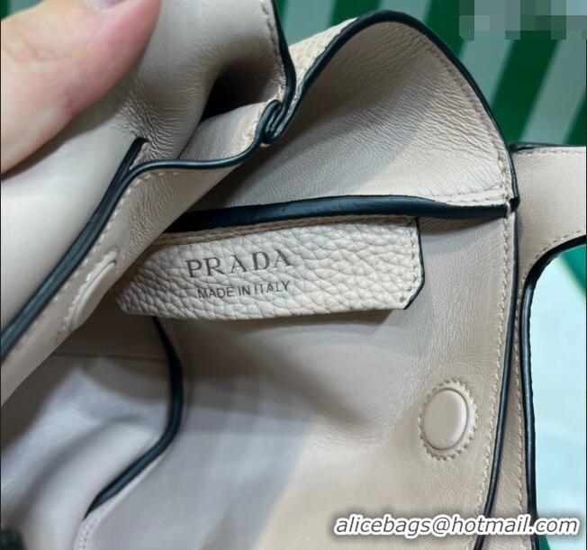 New Stylish Prada Leather Mini Top Handle Bag 1BA349 Nude Pink 2023