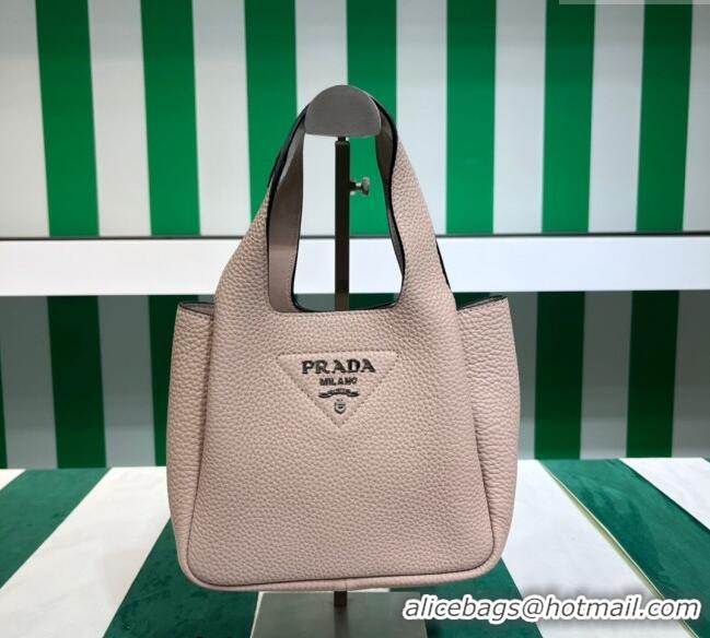 New Stylish Prada Leather Mini Top Handle Bag 1BA349 Nude Pink 2023