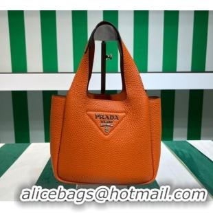 Top Quality Prada Leather Mini Top Handle Bag 1BA349 Orange 2023