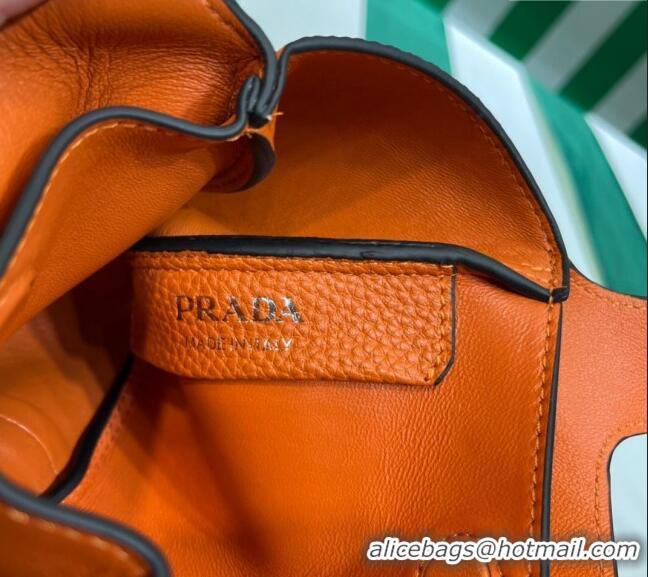 Top Quality Prada Leather Mini Top Handle Bag 1BA349 Orange 2023