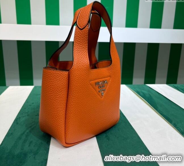 Top Quality Prada Leather Mini Top Handle Bag 1BA349 Orange 2023