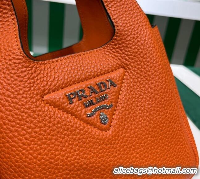 Top Quality Prada Leather Mini Top Handle Bag 1BA349 Orange 2023