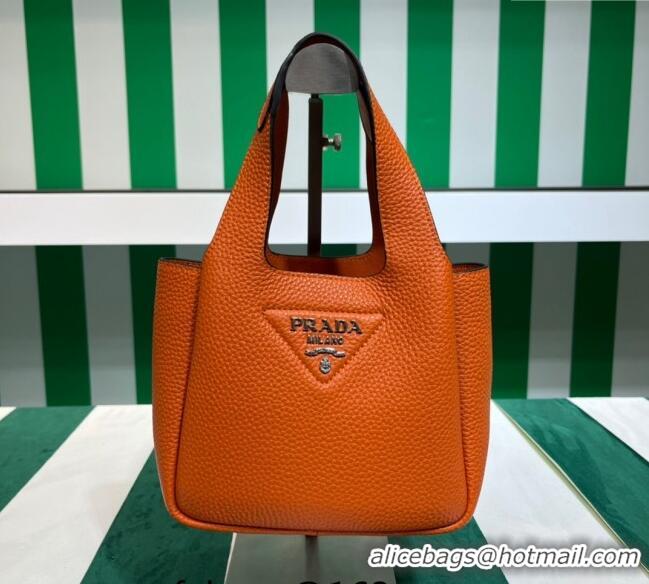 Top Quality Prada Leather Mini Top Handle Bag 1BA349 Orange 2023