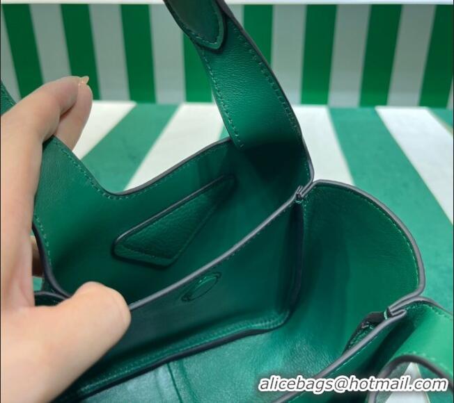 Hot Sell Fashion Prada Leather Mini Top Handle Bag 1BA349 Green 2023