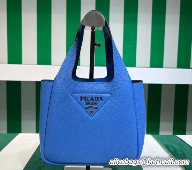 New Fashion Prada Leather Mini Top Handle Bag 1BA349 Blue 2023