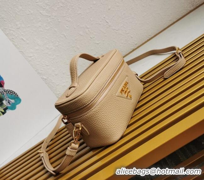 Particularly Recommended Prada Leather Mini Bag 1BH202 Beige 2023