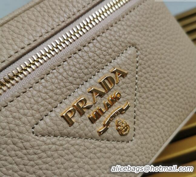 Particularly Recommended Prada Leather Mini Bag 1BH202 Beige 2023