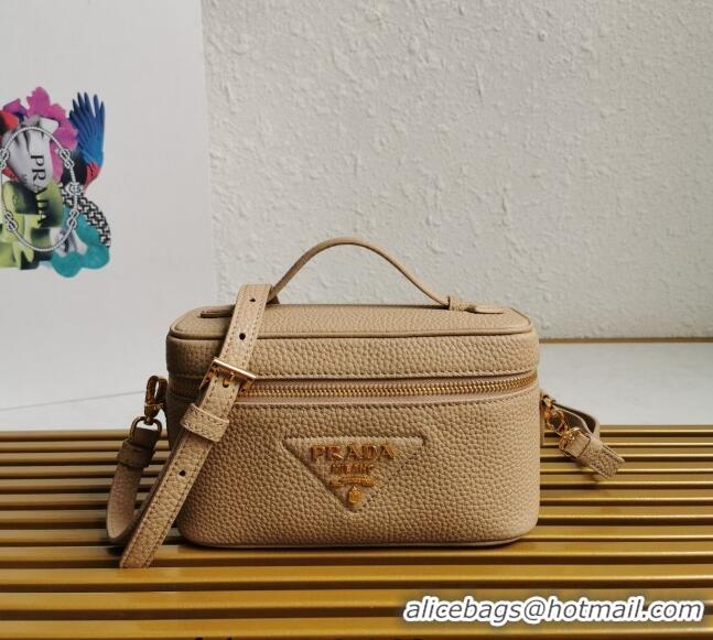 Particularly Recommended Prada Leather Mini Bag 1BH202 Beige 2023