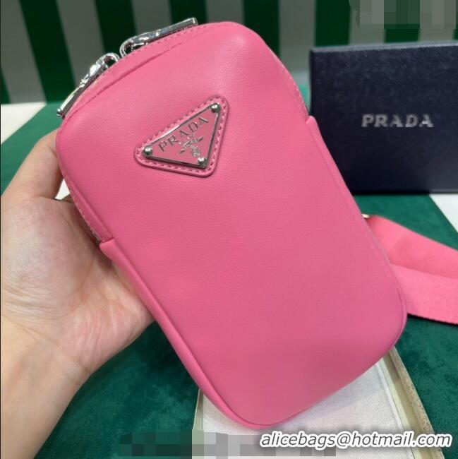 Popular Style Prada Lambskin Leather Phone Mini Bag 1BP027 Pink 2023