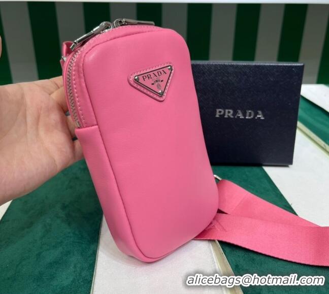 Popular Style Prada Lambskin Leather Phone Mini Bag 1BP027 Pink 2023