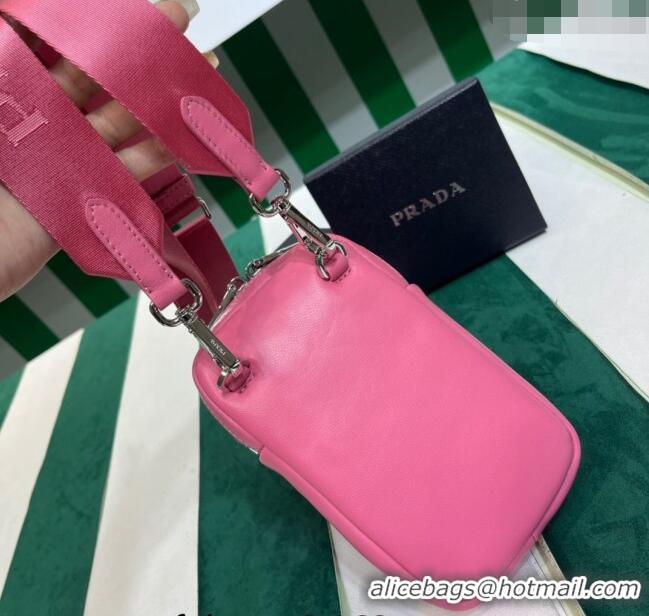 Popular Style Prada Lambskin Leather Phone Mini Bag 1BP027 Pink 2023