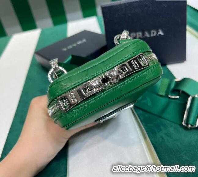 Modern Classic Prada Lambskin Leather Phone Mini Bag 1BP027 Green 2023