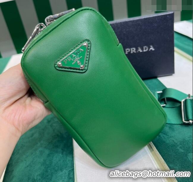 Modern Classic Prada Lambskin Leather Phone Mini Bag 1BP027 Green 2023