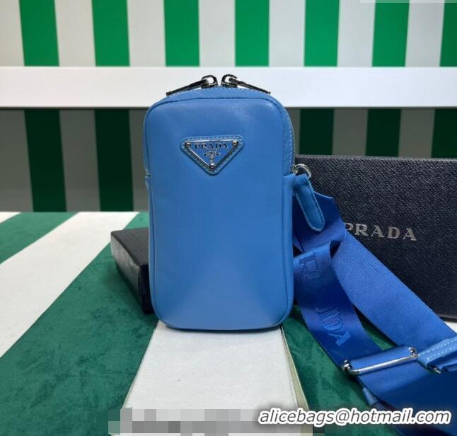 Trendy Design Prada Lambskin Leather Phone Mini Bag 1BP027 Blue 2023