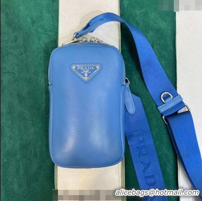 Trendy Design Prada Lambskin Leather Phone Mini Bag 1BP027 Blue 2023