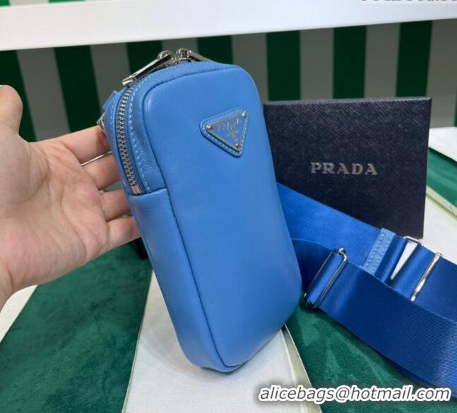 Trendy Design Prada Lambskin Leather Phone Mini Bag 1BP027 Blue 2023