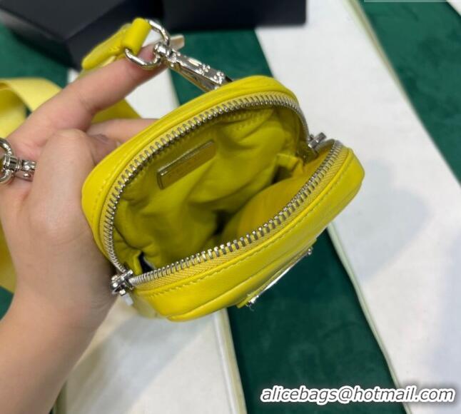 Buy New Cheap Prada Lambskin Leather Phone Mini Bag 1BP027 Yellow 2023