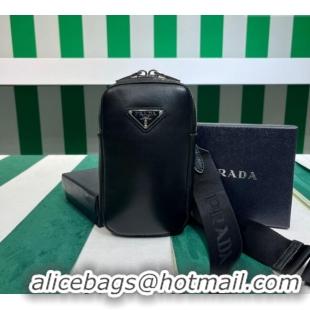 Top Grade Prada Lambskin Leather Phone Mini Bag 1BP027 Black 2023