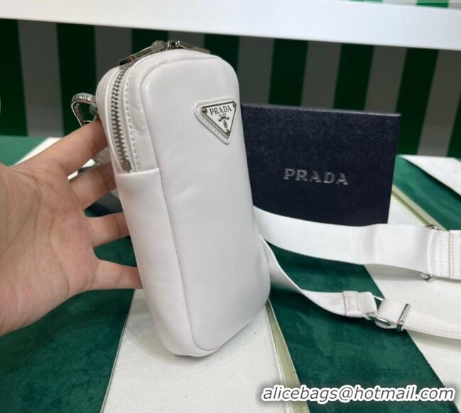 Trendy Design Prada Lambskin Leather Phone Mini Bag 1BP027 White 2023