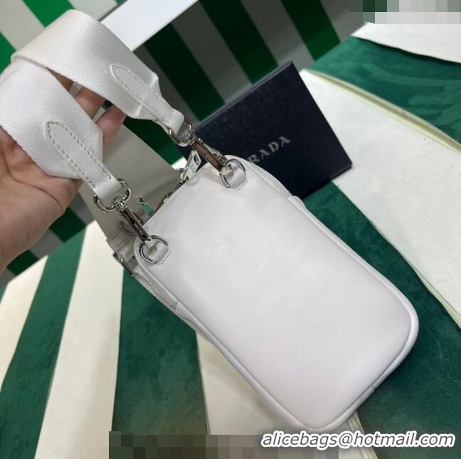 Trendy Design Prada Lambskin Leather Phone Mini Bag 1BP027 White 2023