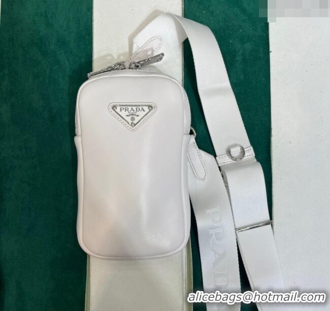 Trendy Design Prada Lambskin Leather Phone Mini Bag 1BP027 White 2023