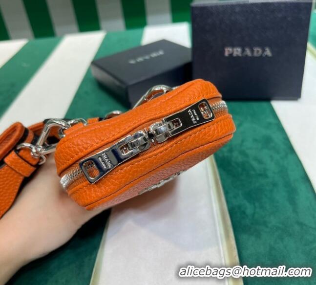 Buy Fashionable Prada Grained Leather Phone Mini Bag 1BP027 Orange 2023