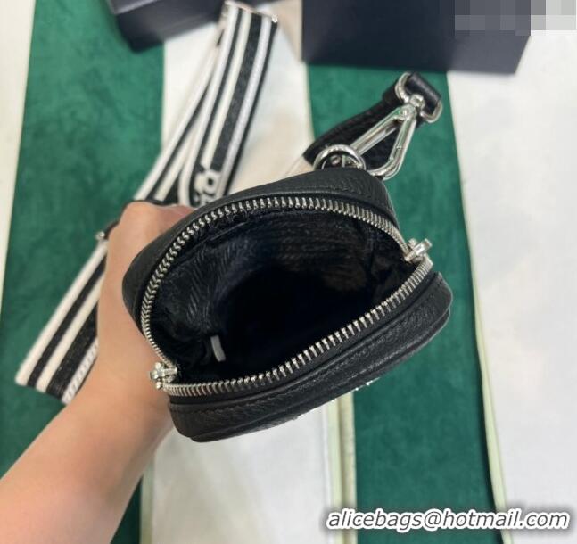 Buy Discount Prada Grained Leather Phone Mini Bag 1BP027 Black 2023