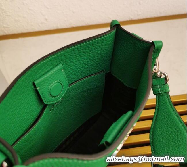 Spot Discount Prada Grained Leather Mini Shoulder Bag 1BH191 Green 2023