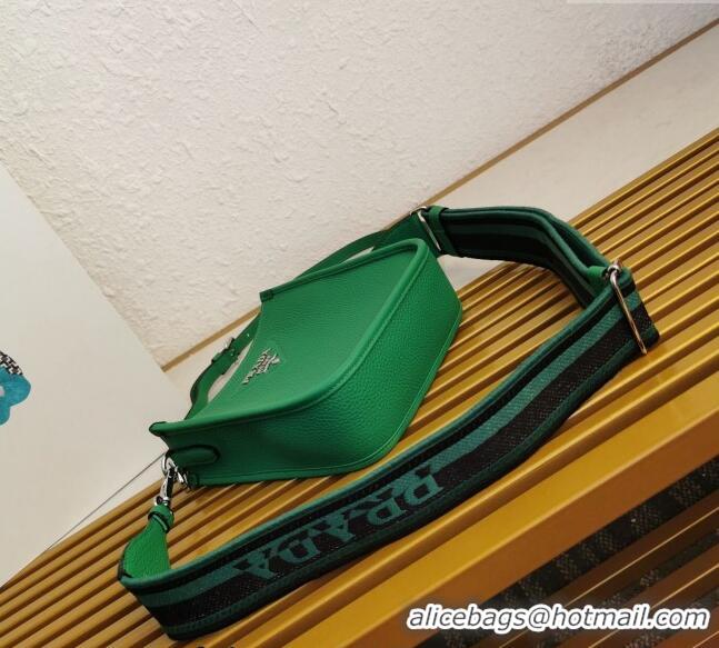 Spot Discount Prada Grained Leather Mini Shoulder Bag 1BH191 Green 2023