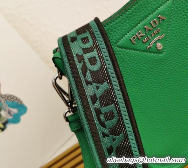 Spot Discount Prada Grained Leather Mini Shoulder Bag 1BH191 Green 2023