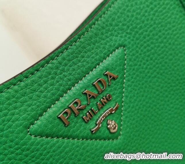 Spot Discount Prada Grained Leather Mini Shoulder Bag 1BH191 Green 2023