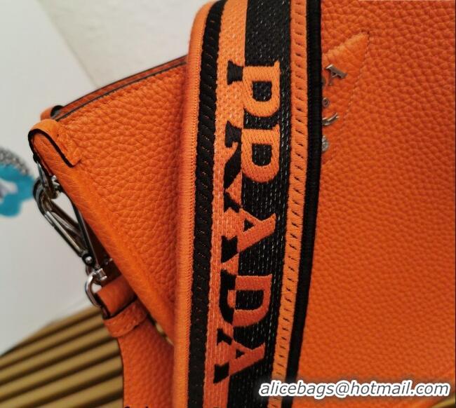 Luxury Grade Prada Grained Leather Mini Shoulder Bag 1BH191 Orange 2023