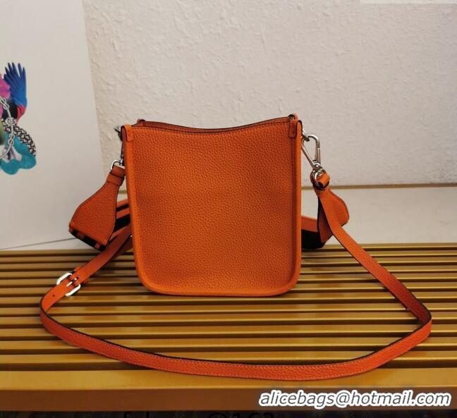 Luxury Grade Prada Grained Leather Mini Shoulder Bag 1BH191 Orange 2023