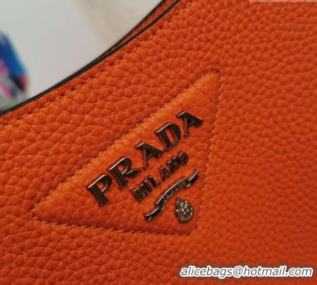 Luxury Grade Prada Grained Leather Mini Shoulder Bag 1BH191 Orange 2023